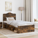 Lova Lovos rėmas Rūkyta ąžuolas 75 x 190 cm Kietos pu&scaron;ies mediena