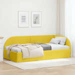 Lova Kampinė lovos konstrukcija Geltona 90 cm x 190 cm Aksomas