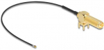 DELOCK Antennenkabel RP-SMA 90 PCB Buchse zum Einbau zu I-PEX Inc. MHF 4L Stecker 1.13 15cm Gewindelnge 15mm