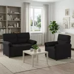 Sofa Sofos komplektas 2 vnt. Juoda Audinys