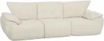 Aosom 3 vietų sofa, 260 cm, &scaron;enilas, berėmė modulinė, kreminės baltos spalvos