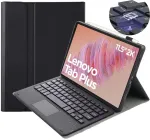 Plan&scaron;etinio kompiuterio dėklas Strado-Tech su klaviatūra Lenovo Tab Plus 11.5 - apsauginis su stovu, prieiga prie prievadų ir mygtukų