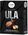 Juodo &scaron;okolado triufeliai su žemės rie&scaron;utų kremo įdaru &bdquo;UĻA&ldquo; 133 g PURE CHOCOLATE