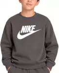 Nike Džemperis Paaugliams K Nsw Club Flc Crew Ls Hbr Pilkas FD2992 290
