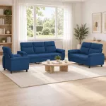 Sofa Sofos komplektas 3 vnt. Mėlyna Audinys