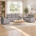 Sofa Sofos komplektas 3 vnt. Debesų pilka Audinys