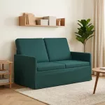 Dviejų vietų sofa Tamsiai žalia 130 x 81 x 82 cm Audinys