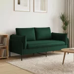 Dvita&scaron;kė sofa 2 vietos Tamsiai žalia 188 x 81 x 89 cm Aksomas