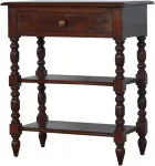 Artisan Furniture Mango medienos &scaron;oninis staliukas su stalčiumi ir 2 lentynomis, ka&scaron;tono atspalvio