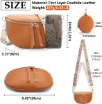 Hnoom crossbody rankinė moterims su plačiu dirželiu, odos juosmens krep&scaron;ys, stilinga moteri&scaron;ka krūtinės rankinė su pinigine, maža moderni rankinė su plačiu dirželiu per petį, ruda, diržo krep&scaron;ys arba juosmens krep&scaron;ys