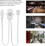 Mini pir judesio jutiklio jungiklis, dc 5-24 v buvimo jutiklio detektorius automatinė led ap&scaron;vietimo juosta usb sąsaja judesio aktyvuotas automatinis ap&scaron;vietimas koridoriuose vonios kambaryje (baltas)