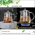 Virdulys Bowd stiklinis arbatinukas 750 ml, su kar&scaron;čiui atspariu nerūdijančiu plienu, puikiai tinka arbatai ir kavai, tinkamas naudoti mikrobangų krosnelėje ir ant viryklių, arbatinis sietelis su talpa
