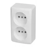 Elektro Plast Berg dvigubas pavir&scaron;inis lizdas be įžeminimo Ip 20 - balta spalva 3744-00