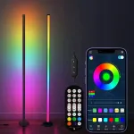 Bedee kampinis pastatomas Rgb Led grindų &scaron;viestuvas su nuotoliniu valdymu ir programėle, 3d vaivoryk&scaron;tės efektas