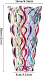 Puremagics rankomis tapyta spalvinga vaza 28 cm auk&scaron;čio gėlių vaza dekoracija namams valgomojo stalui svetainei biurui vestuvių &scaron;ventėms rankų darbo dekoratyvinė gėlių vaza (spalvinga)