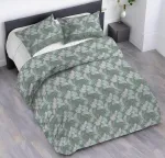 Patalynės komplektas Riad Arredo Soft 100% grynos itali&scaron;kos medvilnės antklodės užvalkalų komplektas su pagalvių užvalkalais, pagamintas Italijoje (žalias Leaves, viengulis 155 x 240 + 1 pagalvės užvalkalas 52 x 82)