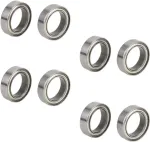 Tbest rc guoliai, 8 vienetai 10 x 15 x 4 mm metaliniai rutuliniai guoliai, skirti hpi wr8 b021 st/mt rc automobilių atsarginėms dalims (sidabriniai)