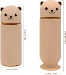 Yhskjcd Kawaii penalas, penalas su užtrauktuku, pastatomas penalas, penalas me&scaron;kiukas, 2-in-1 penalas, animacinis penalas, mokyklai, namams, biuro reikmenims, rudas, mielas