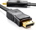 Deleycon Displayport į Hdmi kabelis, 1m, juodas