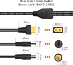 Gintooyun Xt60 į Dc5521 ir Dc7909 Y skirstytuvo adapterio kabelis Xt60 ki&scaron;tukas į Dc 5,5 mm x 2,1 mm ki&scaron;tuką ir Dc 7,9 mm x 0,9 mm ki&scaron;tuko maitinimo kabelis dronams, Ip kameroms ir kt. (style 3)