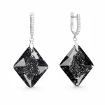 Diamond Sky Jewelry Sidabriniai auskarai moterims DiamondSky &bdquo;Growing Crystal (Sidabrinis Night)&ldquo; su Swarovski kristalais