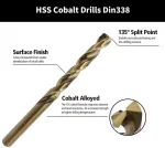Nortools 25 vnt. Hss M35 kobalto 5% metalo grąžtų rinkinys Din338 su 135&deg; padalintu galu 1-13 mm x 0,5 mm