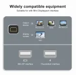 Cablecc mini displayport 1.4 jungtis (m) į dp jungtį (f) kampinis adapteris ultra hd uhd vaizdo kompiuteriui ne&scaron;iojamam kompiuteriui monitoriui 8k 60hz 4k 144hz 7680x4320 didelio greičio pralaidumas