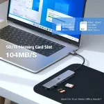 Usb 3.0 &scaron;akotuvas, usb adapterio dokas itin plonas ne&scaron;iojamas duomenų &scaron;akotuvas, 7 viename usb c &scaron;akotuvas su 4k hdmi, 100w pd, 2 usb 3.0, usb c 3.0, sd/tf kortelių skaitytuvas, suderinamas su windows, ne&scaron;iojamuoju kompiuteriu
