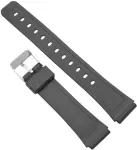 Ociodual laikrodžio apyrankė, suderinama su Casio F91w F-91w, juoda dervos metaline sagtimi su 2 smeigtukais, laikrodžių apyrankės