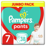 Pampers Pants Sauskelnės-Kelnaitės, 7 Dydis, 38 Sauskelnės, 15+ kg