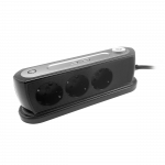 Orno Stalinis maitinimo elementas 3x2P+Z įkroviklis 2xUSB OR-AE-13190/B juodas, juoda