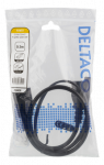 Y-Splitter maitinimo laidas nuo C14 iki C13 + C7, 0,5 DELTACO juodas / DEL-109YA