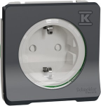 Schneider Electric Mureva Style Schuko lizdo mechanizmo varžtų gnybtai antracitas IP55 MUR36135
