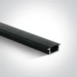 Įleidžiamas profilis, juodas, 2m, komplektuojamas su juodu difuzoriumi ir užbaigimais, 12mm LED juostai, 7902R/B/B