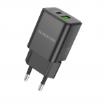 Borofone Laidinis įkroviklis BN14 Royal GaN - USB + Type C - QC 3.0 PD 30W juodos spalvos