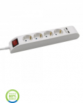Ilgintuvas 4-vietis V-TAC, 2 usb jungtys, baltos spalvos, &scaron;viečiantis įjungimo mygtukas