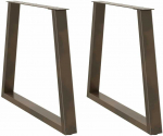 Valgomojo stalo kojelės, V formos, 2 vnt., natūralus plienas, 80x(72-73,3) cm, plienas