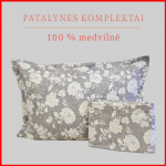 100 proc. medvilnės patalynės komplektas - Antklodės užvalkalas 160x200 cm. + pagalvės užvalkalas 50x70 cm. (1 vnt.)