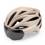 Rockbros dviratininko &scaron;almas su skydeliu, nuimami UV apsauginiai akiniai, unisex - ruda