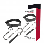Darkness Bondage Darkness Adjustable Juodas Neoprene & Semi-Leather Collar with Metal Chain
