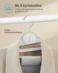 Plastikinė drabužių kabykla, neslidi, taupanti vietą, balta