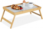 Bonideco Sulankstomas lovos padėklas 23,5x63x31cm., &scaron;viesiai rudos/baltos spalvos
