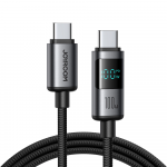 Joyroom S-A16 Pro Prism Series 100W USB-C kabelis - USB-C su Digital Ekranas 1.2m - juodos spalvos