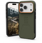Urban Armor Gear Dėklas UAG Civilian Magsafe,Olive/Oranžinis - iPhone 17 Pro