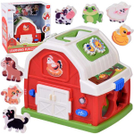 Jokomisiada Interactive educational house farm blocks animal sounds sorter ZA5956