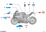 BMW K66 M 1000 RR Galinis De&scaron;inysis &Scaron;oninis Dekoratyvinis Aplankas Originalus 51149830093