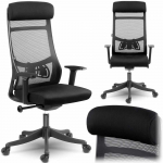 Biuro kėdė su tinklelio atlo&scaron;u, ergonomi&scaron;ko dizaino, reguliuojamo auk&scaron;čio, juoda vadovo kėdė, patogi kompiuterio kėdė namų biurui