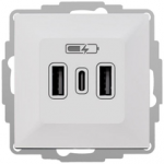 Elektro Plast Nasielsk 3808-10 VESTRA USB įkroviklis 2xA+C, baltas 3808-10