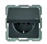 Hager Polo 47516086 Vienvietis lizdas SCHUKO su dangteliu antracitinis aksomas Q.1/Q.3 47516086