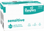 Pampers Sensitive Servetėlės Kūdikiams, 12 Pakuotė, 624 Servetėlės